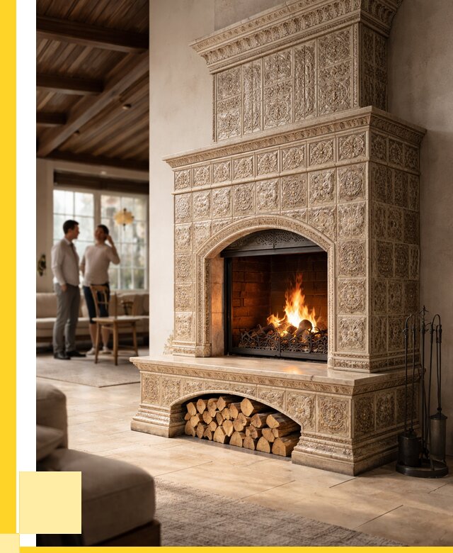 Купить изразцовый камин в Златоусте от 257750 р. | ЭриданЗлт