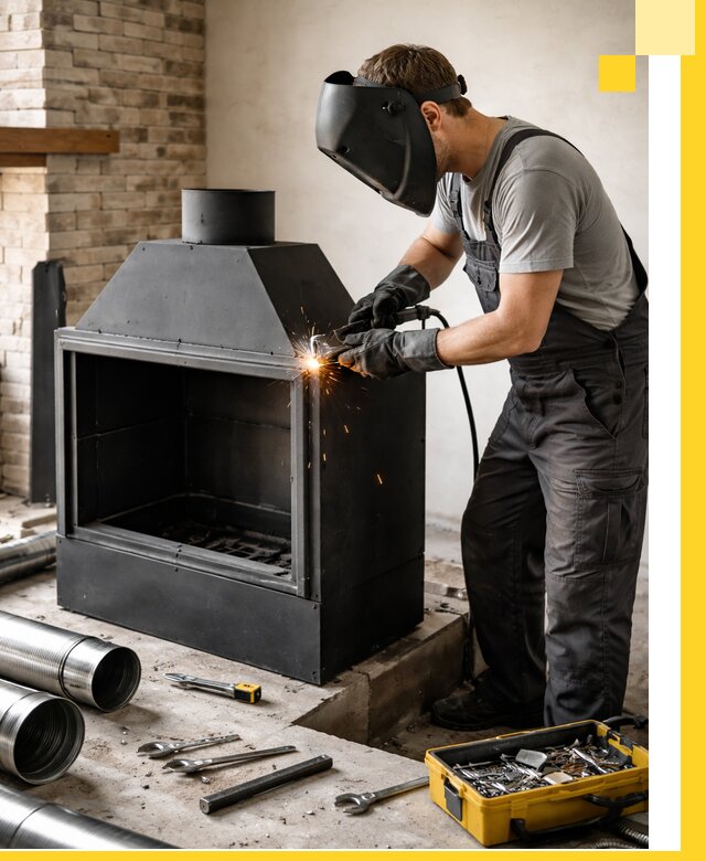 Продажа и установка металлических каминов в Златоусте под ключ