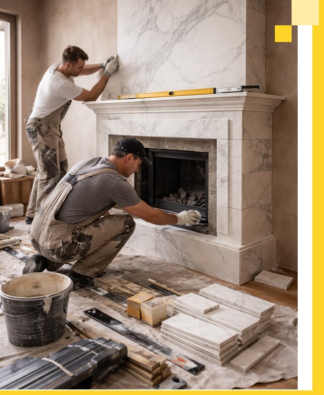 Отделка каминов в Златоусте качественные облицовочные работы