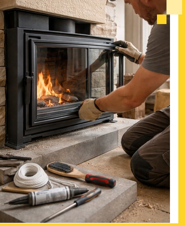 Производство, монтаж и доставка каминов со стеклом в Златоусте