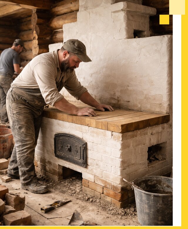 Проектирование и установка русской печи с лежанкой в Златоусте