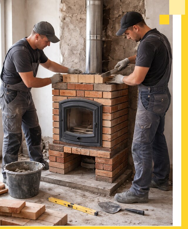 Монтаж печи камина под ключ в Златоусте с гарантией и пусконаладкой