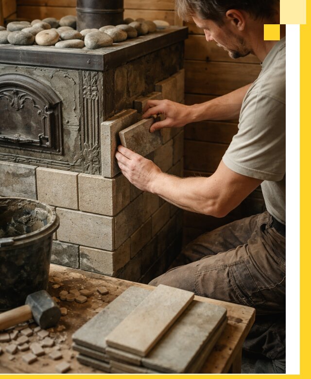 Облицовка банных печей в Златоусте профессиональная отделка