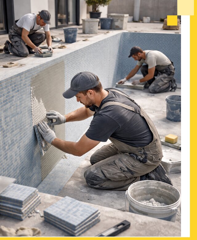 Облицовка бассейнов в Златоусте плитка мозаика гидроизоляция