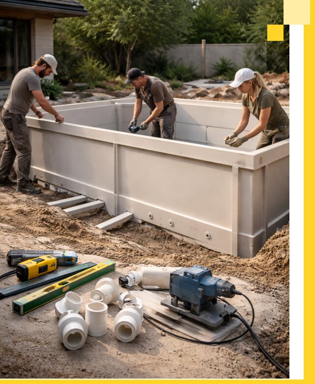 Установка полипропиленовых бассейнов под ключ в Златоусте