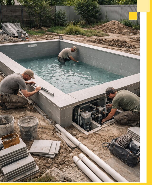 Строительство и монтаж бассейнов для дачи под ключ в Златоусте