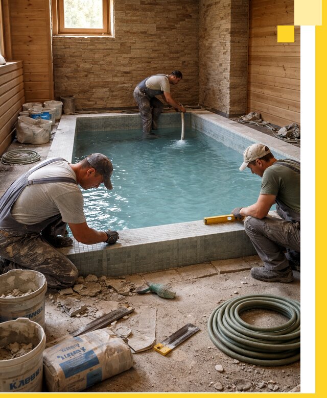 Проектирование и строительство бассейнов для бани в Златоусте