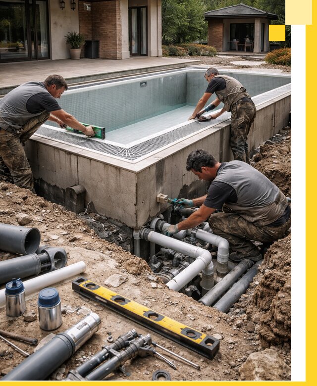 Строительство переливных бассейнов в Златоусте под ключ