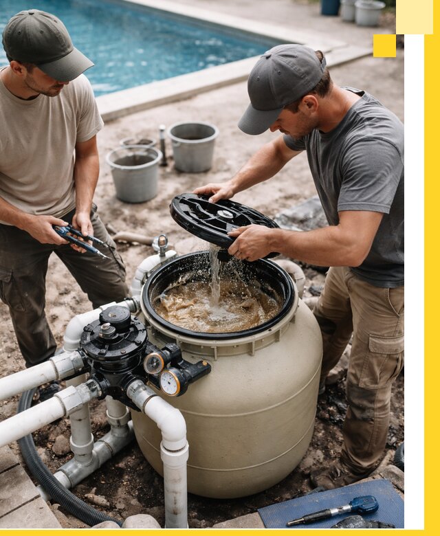 Установка и обслуживание песочных фильтров для бассейнов в Златоусте