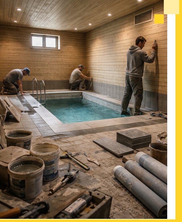 Строительство бани с бассейном и сауной под ключ в Златоусте