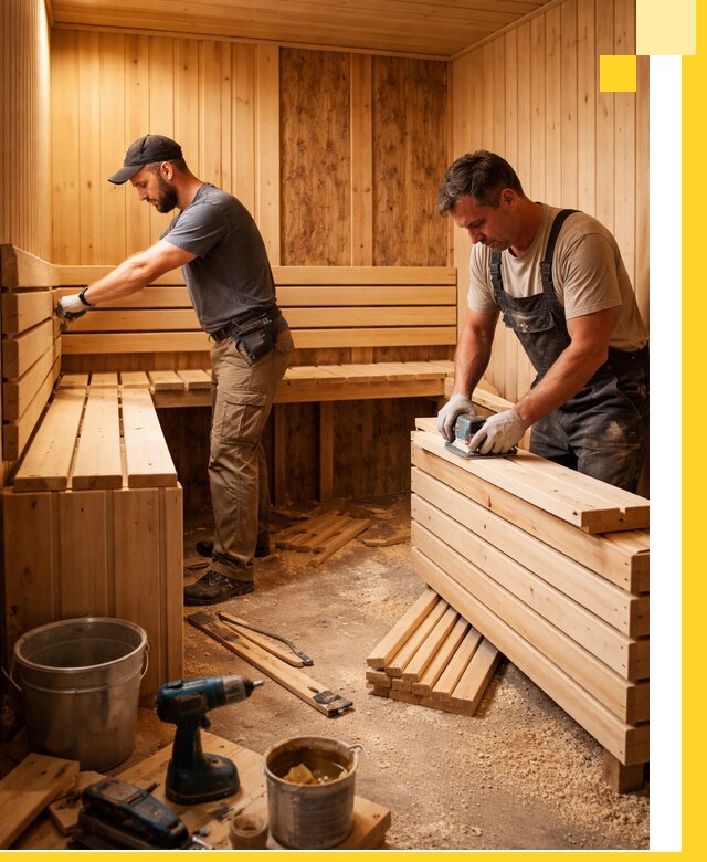 Профессиональный комплексный ремонт саун под ключ в Златоусте