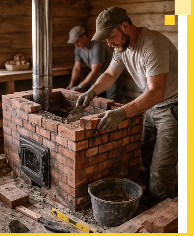 Кирпичные печи для бани под ключ в Златоусте, проект и монтаж