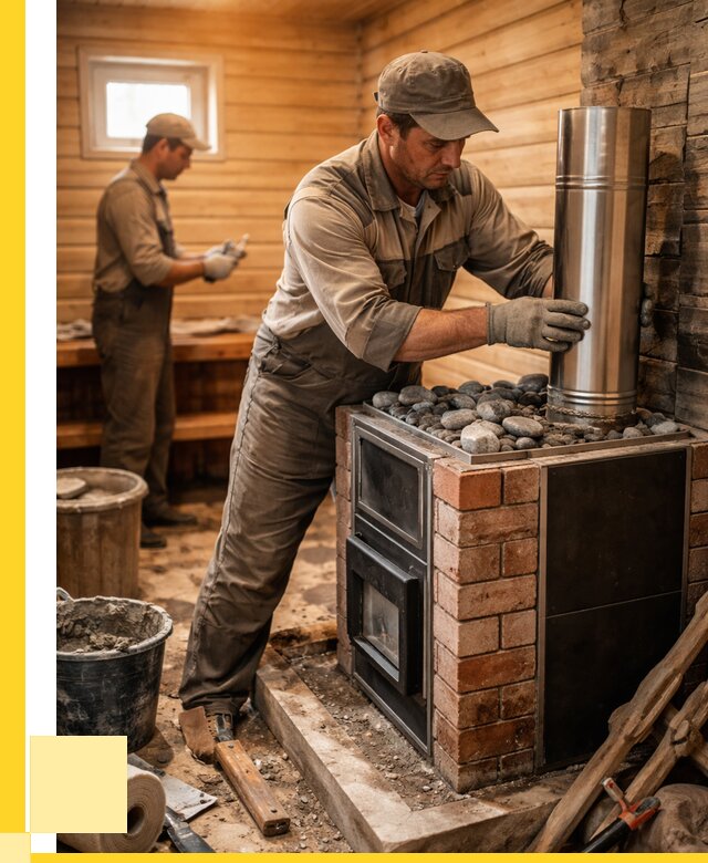 Монтаж печи в бане под ключ в Златоусте от 20620 р. | ЭриданЗлт