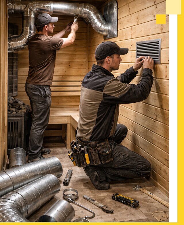 Проектирование и монтаж вентиляции бани в Златоусте под ключ