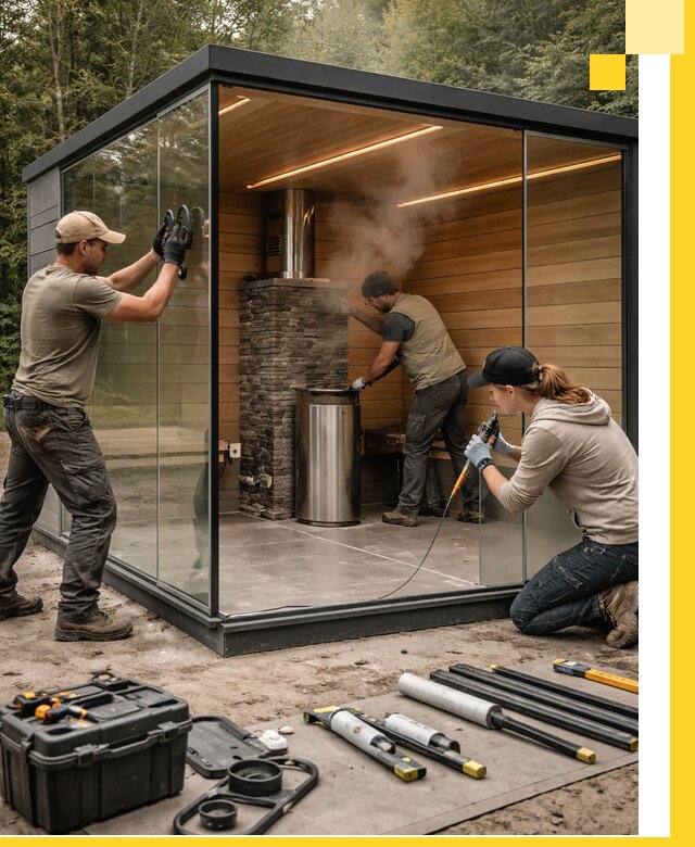 Проектирование и строительство стеклянных бань в Златоусте